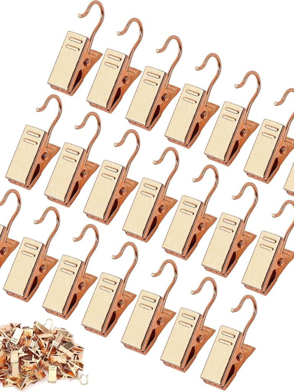 120 Pcs Clip Hook Set Stainless Curtain Clips for Hanger Photo Light